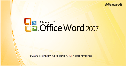 Splash screen - Word 2007