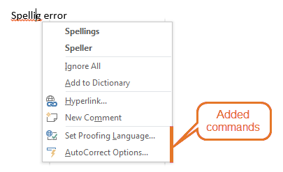 Added AutoCorrect commands