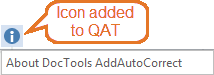 When you install the add-in, this icon is added to the QAT.