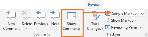 word show comments greyed out The Show Comments command is only enabled when Simple Markup is selected