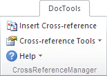 References in Word – CrossReferenceManager group in the DocTools tab