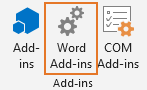 The Word Add-Ins command  also opens the Templates and Add-ins dialog box
