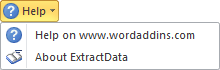 The Help menu in the Extract Data group