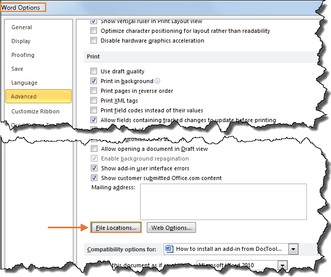 change default file location microsoft word 2016