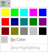 How to highlight in Word – the Text Highlight Color options in the Home tab in the Ribbon