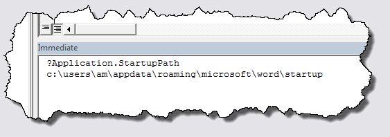 How to find the Word STARTUP folder