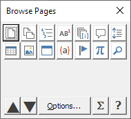 The Object Browser dialog box with Page icon selected