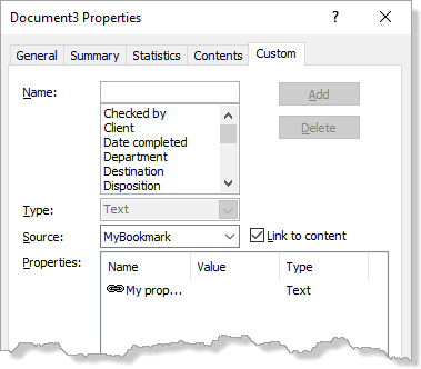 add document properties word 2013