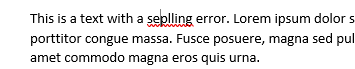 Once DocTools StopSpellingPopUp is installed, the Spelling pop-up does not appear when you left-click in a spelling error