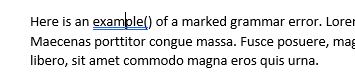 Once DocTools StopSpellingPopUp is installed, the Grammar pop-up does not appear when you left-click in a spelling error.