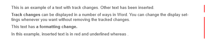 Track changes - Example of Simple Markup