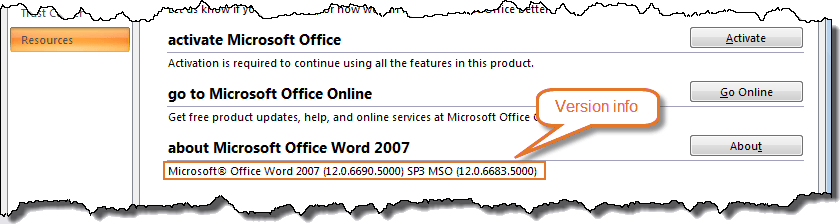 What version of Word do I have? Word 2007 version details