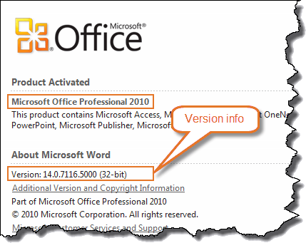 What version of Word do I have? Word 2010 version details
